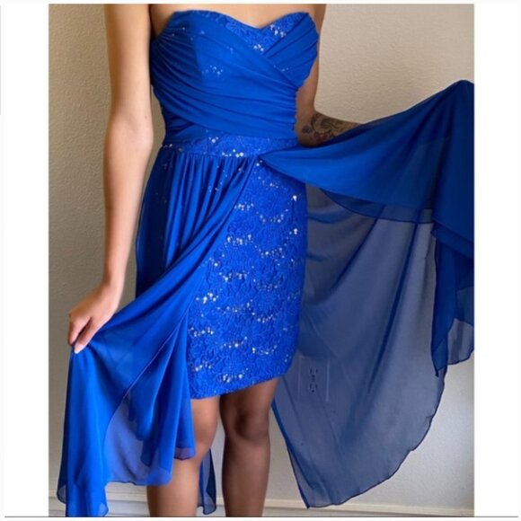City Triangles Dresses & Skirts - City Triangles Royal Blue Sequin Strapless Dress